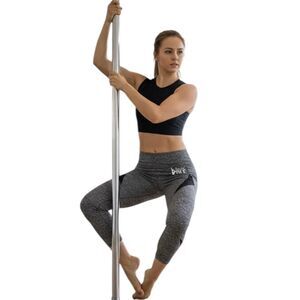 Live For Pole Leggings Womens Large Gray Colorblock High Rise Ankle Dance Gym